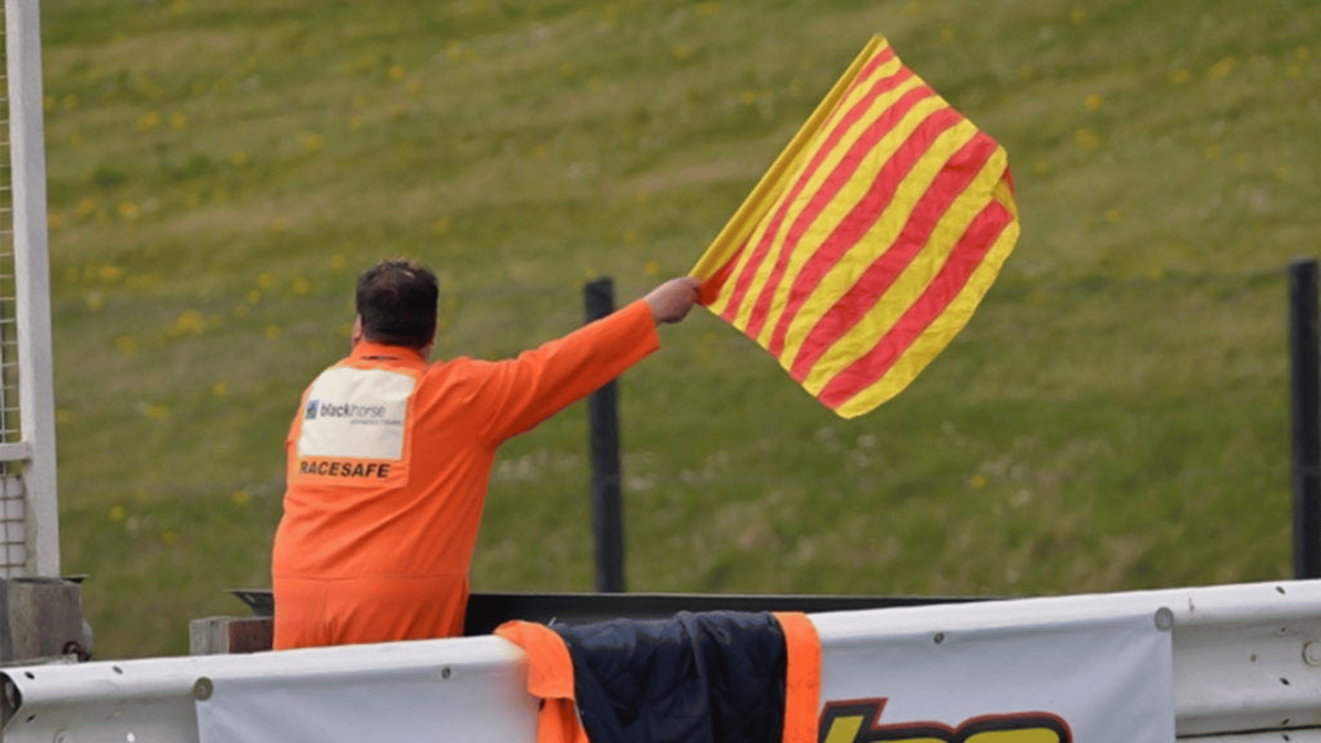 Red and Yellow Striped F1 Flag